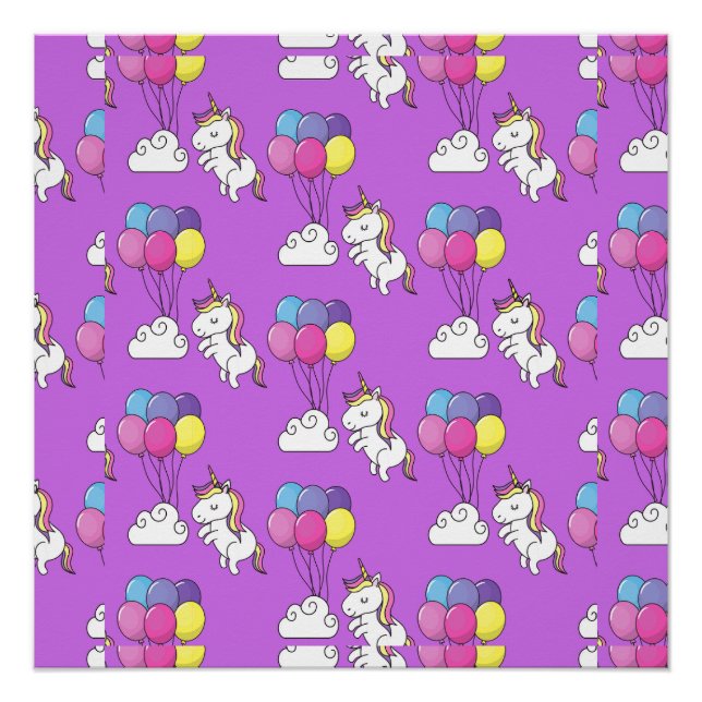 Poster Funny Unicorn Motif Magic Horse (Devant)
