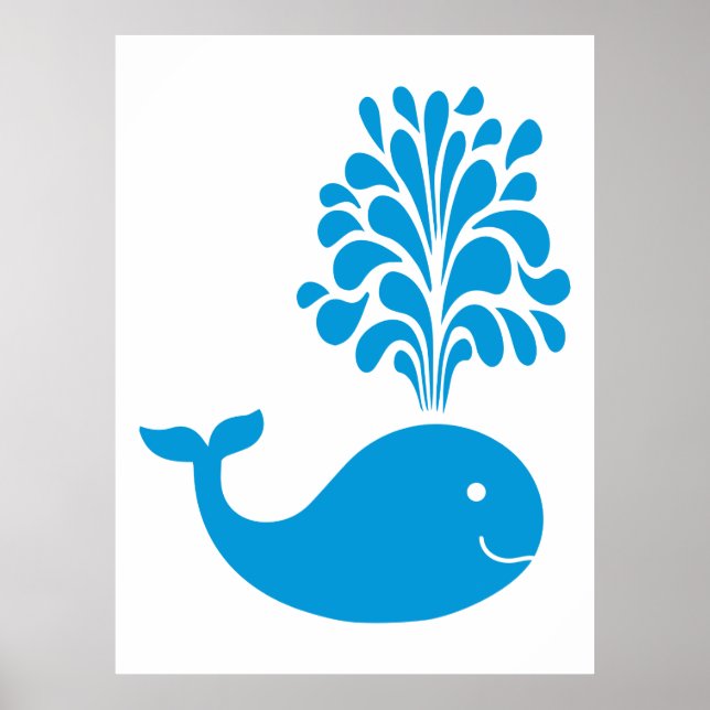 Poster Funny whale (Devant)