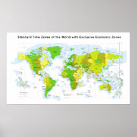 Fuseaux horaires standard du monde et zones économ
