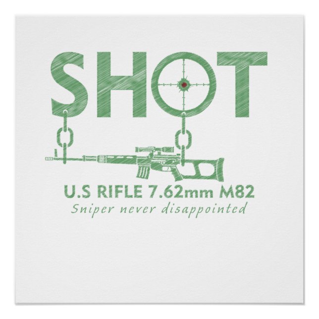 Poster Fusil de sniper 7.62 M82 Force militaire (Devant)