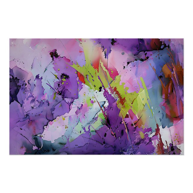 Poster "Fusion des teintes" Art Abstrait contemporain (Devant)
