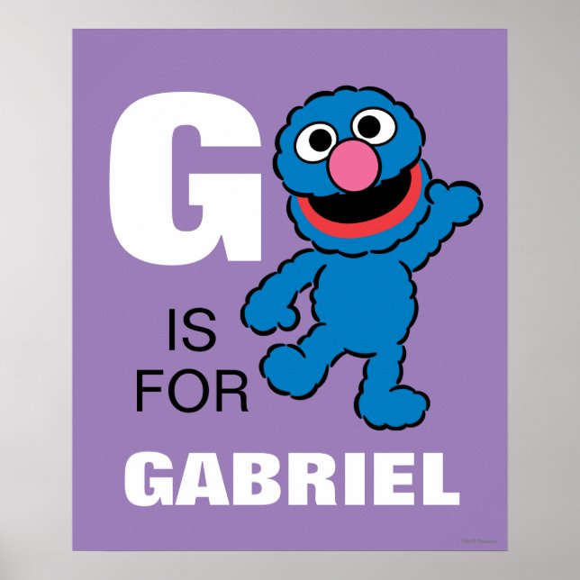 Poster G est pour Grover | Ajouter Votre Nom (Devant)