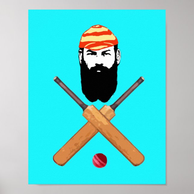 Poster G Grace Vintage cricketer (Devant)