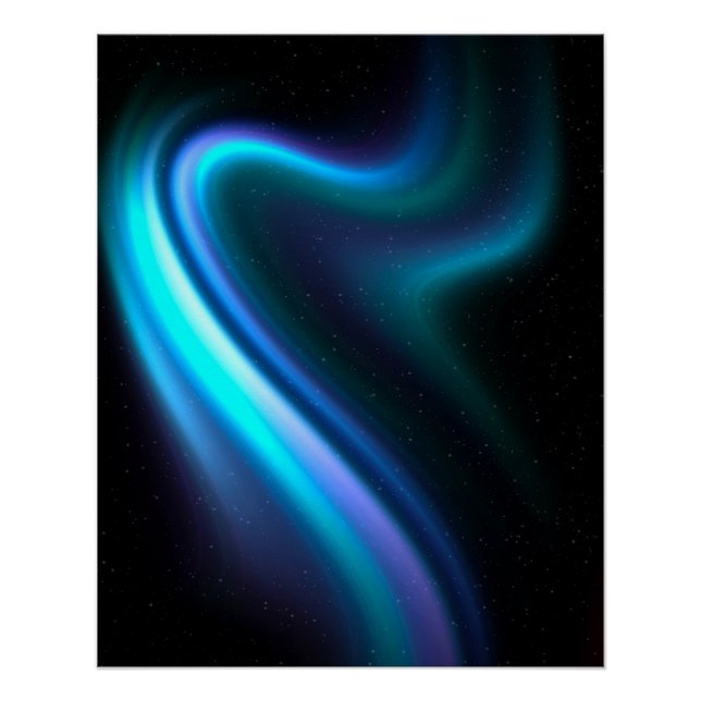Poster galactique Aurora Polaris brillant (Devant)