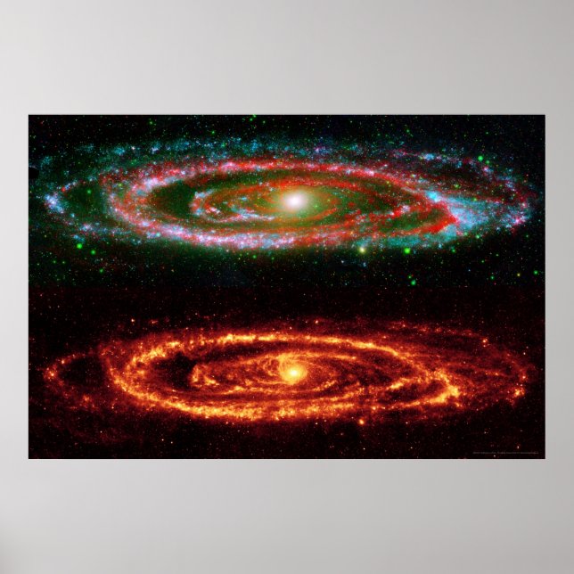Poster Galaxie Andromeda en rouge-UV 36x24 (36x24) (Devant)
