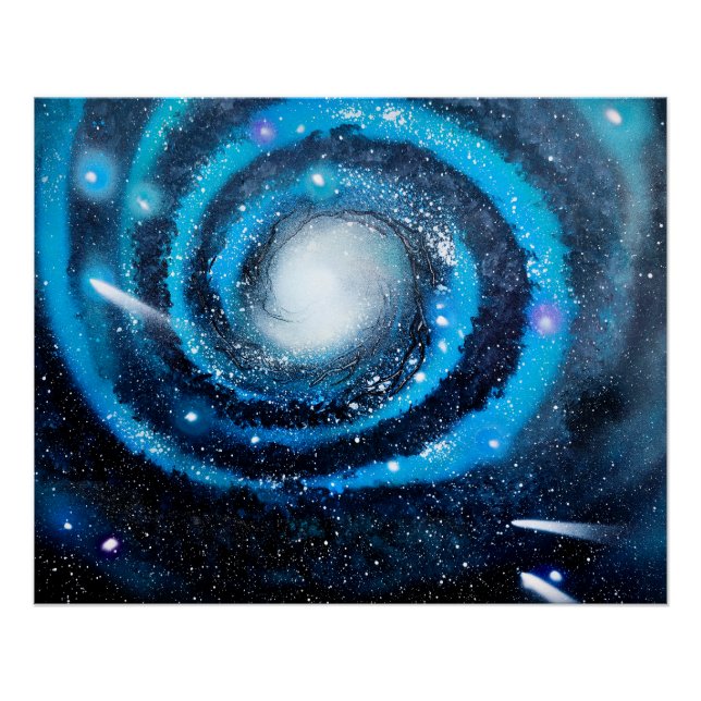 Poster Galaxie Bleue (Devant)