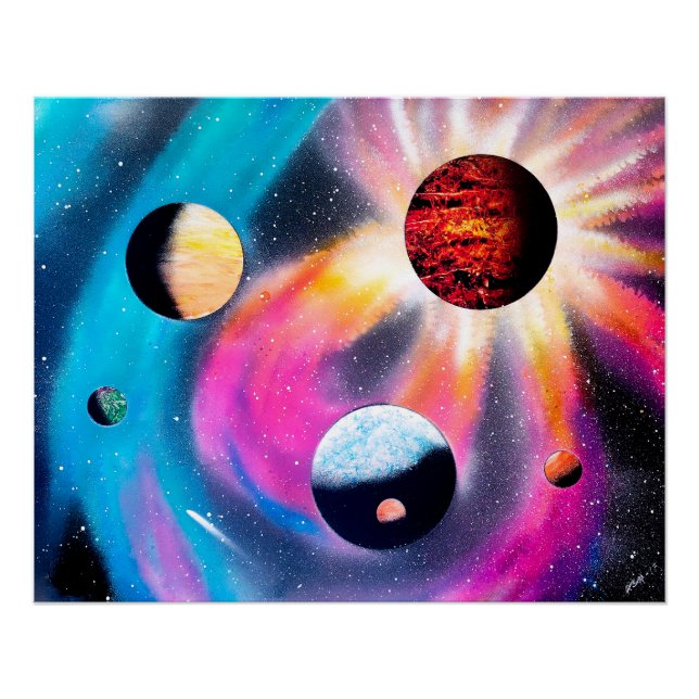 Poster Galaxie Colorée (Devant)