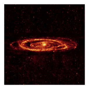 Poster Galaxie d'Andromède Spitzer en infrarouge
