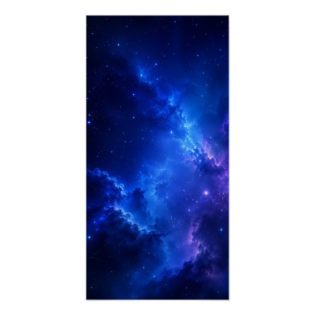 Poster Galaxie de la nébuleuse Deep Blue (Devant)