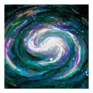 Poster Galaxie d'émeraude et de violet