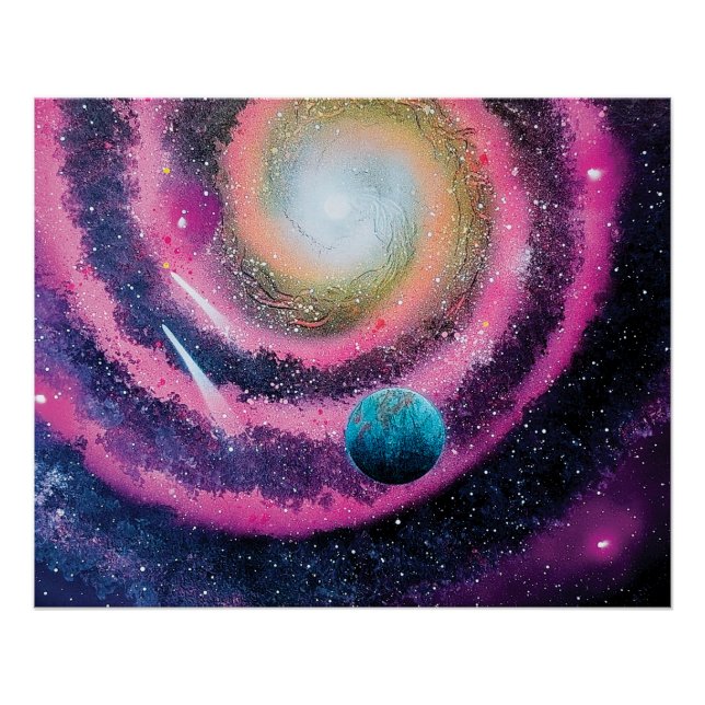 Poster Galaxie Rose (Devant)