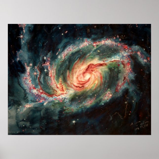 Poster Galaxie spirale barrée (Devant)