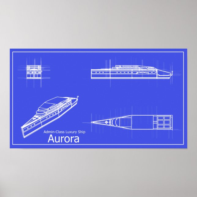 Poster Galaxy Aurora Blueprints (Devant)