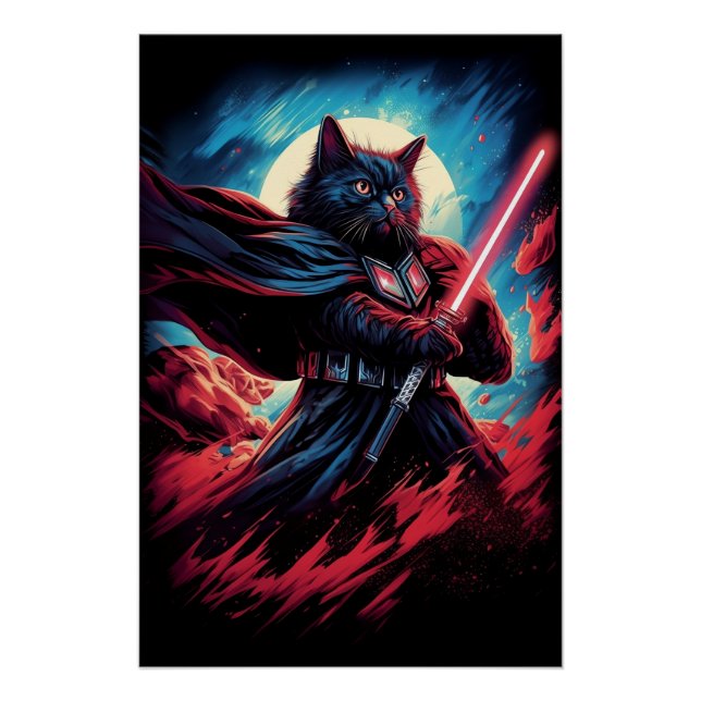 Poster Galaxy Cat Swordsman (Devant)