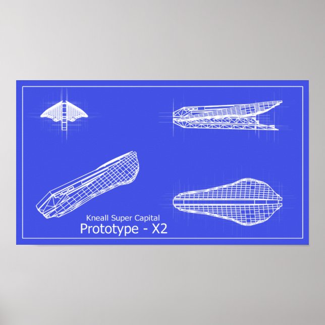 Poster Galaxy Kneall Prototype X-2 Blueprints (Devant)