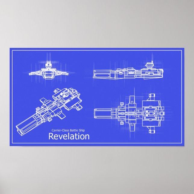 Poster Galaxy Revely Blueprints (Devant)