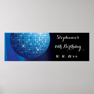 Poster Galerie 18e anniversaire Blue Party Disco Ball