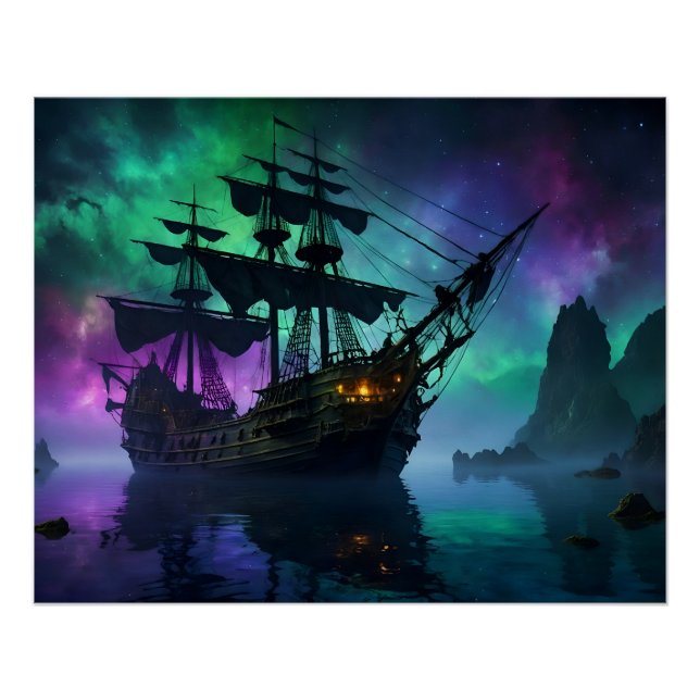 Poster Galleon sous les étoiles hantées (Devant)