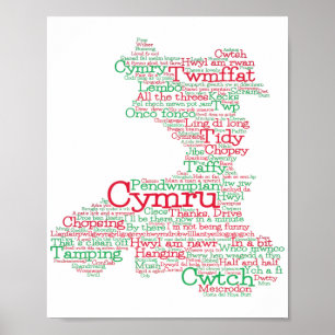 Poster Gallois Slang Word Art Map