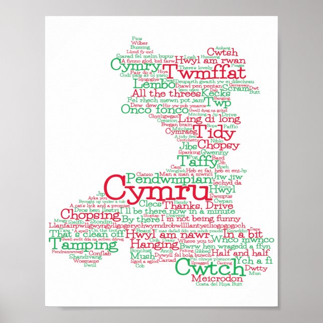 Poster Gallois Slang Word Art Map (Devant)
