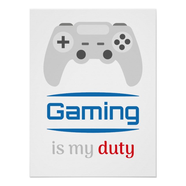Poster Gaming Is My Duty Gamer Controller (Devant)