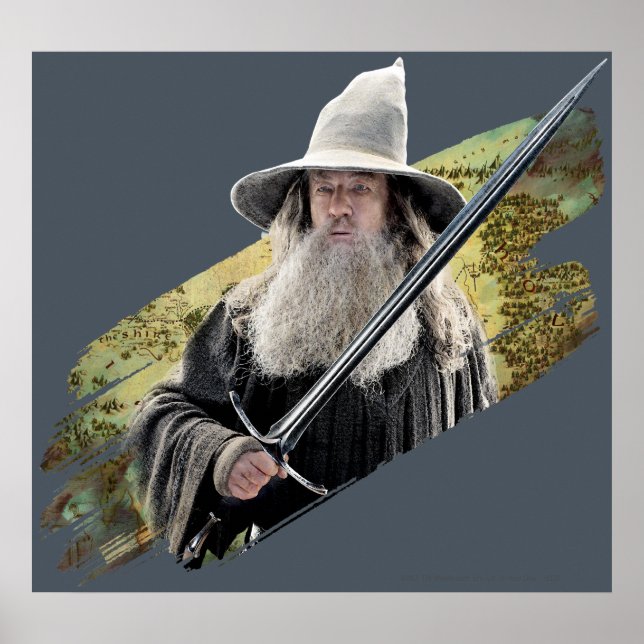 Poster Gandalf With Sword Green (Devant)