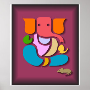 Poster Ganesha coloré