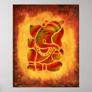 Poster Ganesha - Grunge Peinture