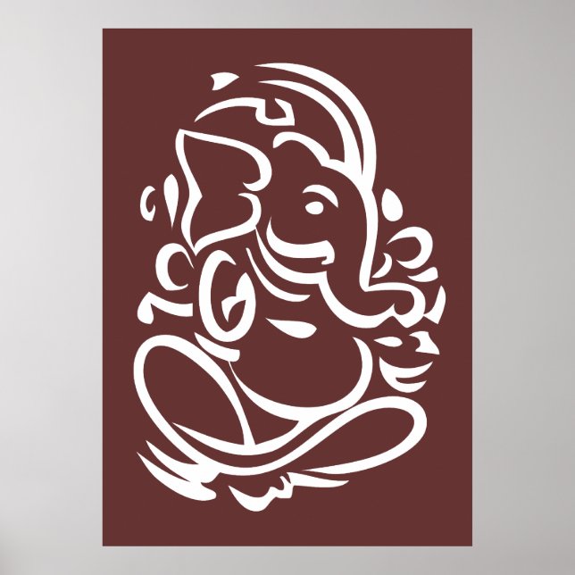 Poster Ganesha - Signe de Dieu hindoue (Devant)