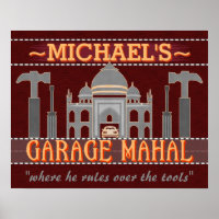 Garage Mahal Man Cave drôle Personnalisé Guy Humou