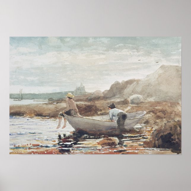 Poster Garçons sur la plage (Devant)