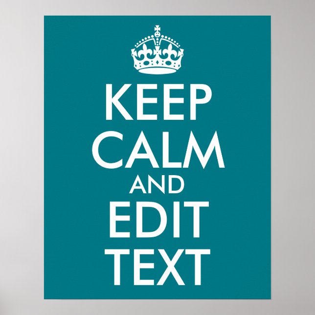 Poster Garde Turquoise Foncé Calme et Modifier le Texte (Devant)