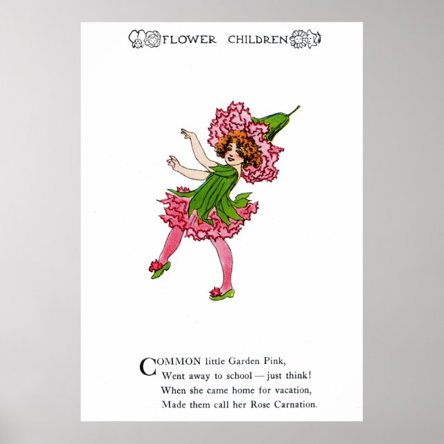 Poster Garden Pink - Rose Carnation (Devant)