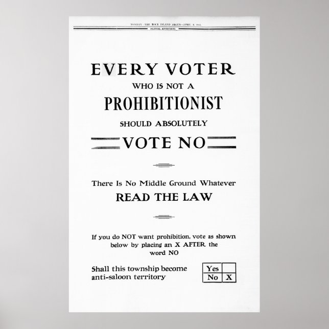 POSTER GARDER LES SALOONS OUVERTS VOTE 1916 (Devant)