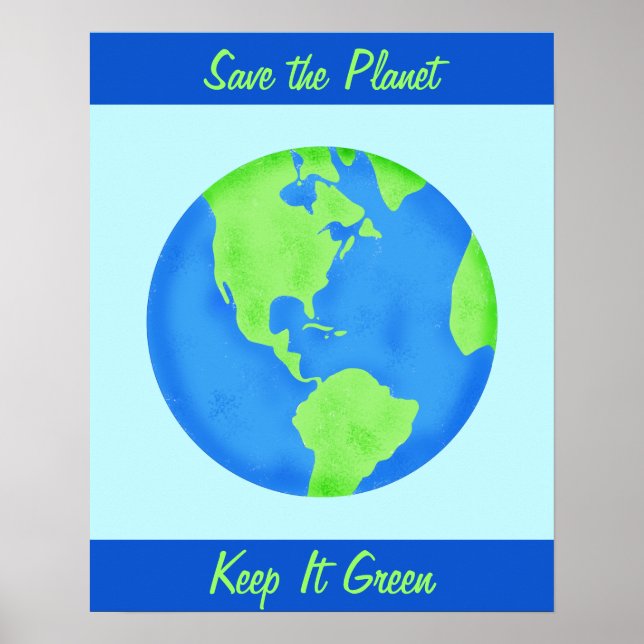 Poster Garder Vert Économiser La Terre Environnement Mur  (Devant)