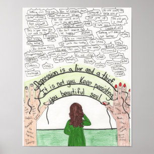Poster Gardez (dépression) 11x14 de persistance