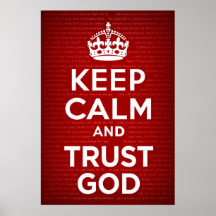 Poster Gardez Dieu de calme et de confiance