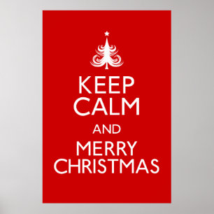 Poster Gardez l'affiche de Noël calme et Joyeux