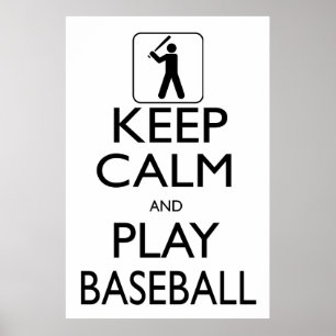 Poster Gardez le base-ball de calme et de jeu