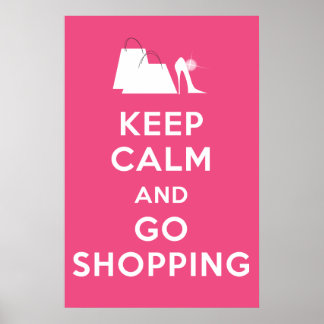 Poster Gardez le calme et allez faire les magasins - Cand