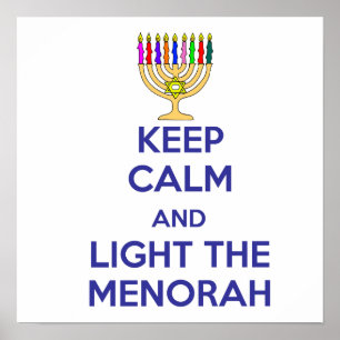 Poster Gardez le calme et allumez le Menorah