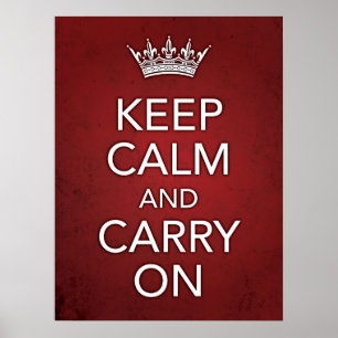 Poster Gardez le calme et continuez la copie grunge rouge