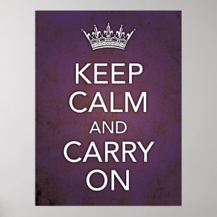 Poster Gardez le calme et continuez sur l'impression Grun