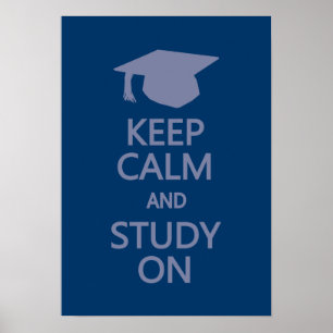 Poster Gardez le calme et étudiez sur l'affiche faite sur
