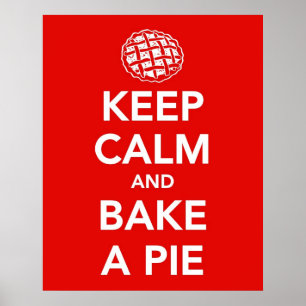 Poster Gardez le calme et faites une copie de tarte