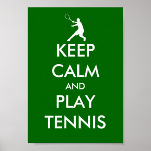 Poster Gardez le calme et jouez à l'affiche de tennis par