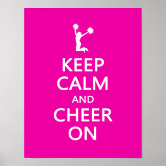Poster Gardez le calme et la joie, rose Pom-pom girl