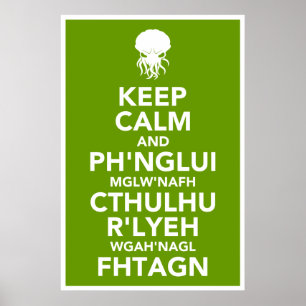 Poster Gardez le calme et le Fhtagn