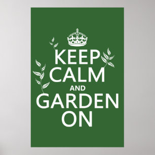 Poster Gardez le calme et le jardin dessus - toutes les