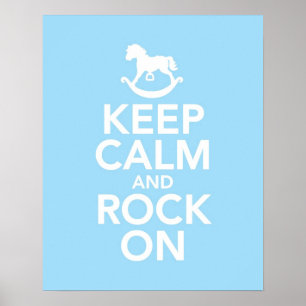 Poster Gardez le calme et le rock sur l'impression ou l'a